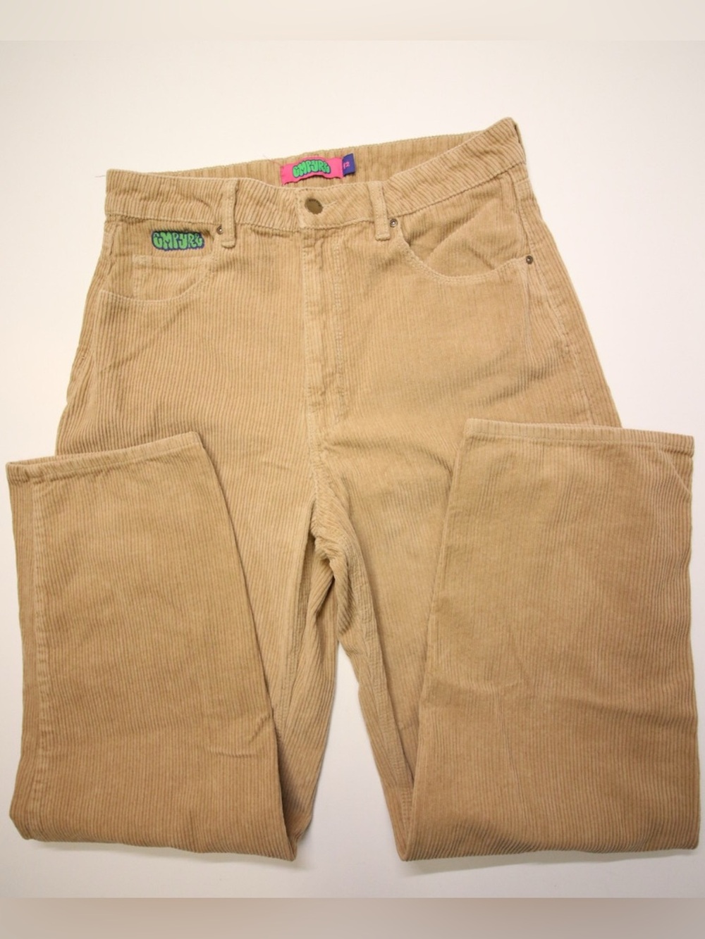 Y2K Empyre Tori Corduroy High Waisted Skater Pants, tan, size 8, Vintage, EUC